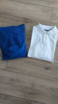 Niebieska bluza dresowa z kapturem i Biały t-shirt polo