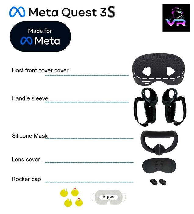 ‼️Meta Quest 3S захисні чохли, набір (10-в-1) чехлы, плівка Oculus