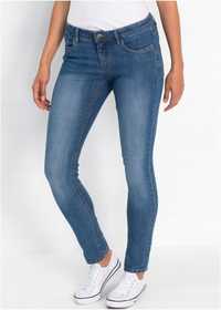 bonprix niebieskie jeansowe spodnie damskie rurki skinny 36/38