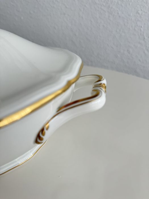 Waza do zupy Rosenthal Banhofselb biało złota Chippendale