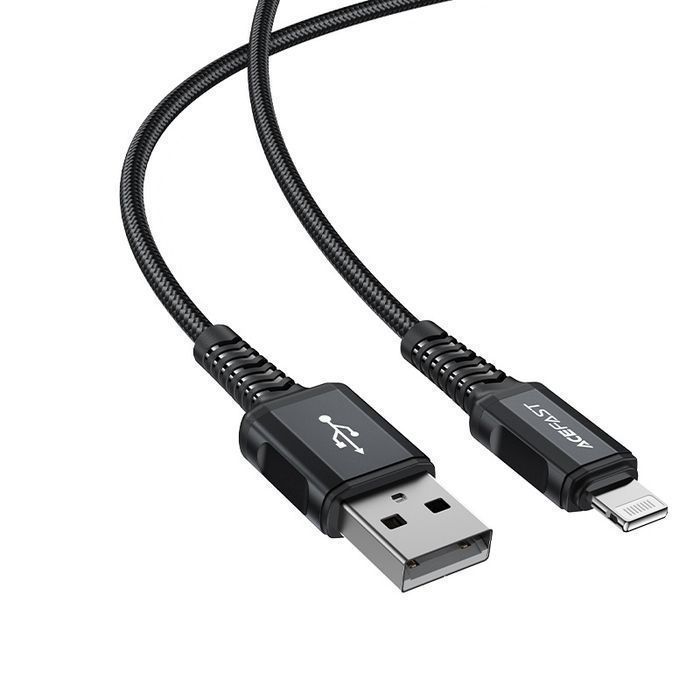 Kabel USB - Lightning Acefast 1,8M, 2,4A, Czarny, MFi