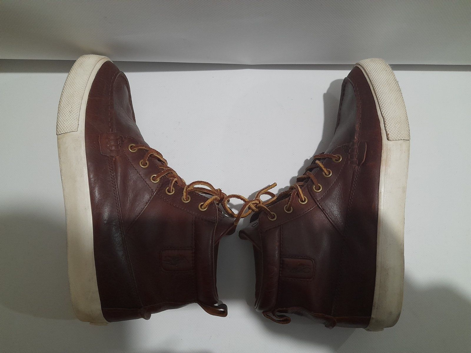 Мужские высокие кеды ботинки Polo Ralph Lauren кожа, 43