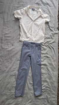 Spodnie chłopięce plus koszula biała coccodrillo 134 cm
