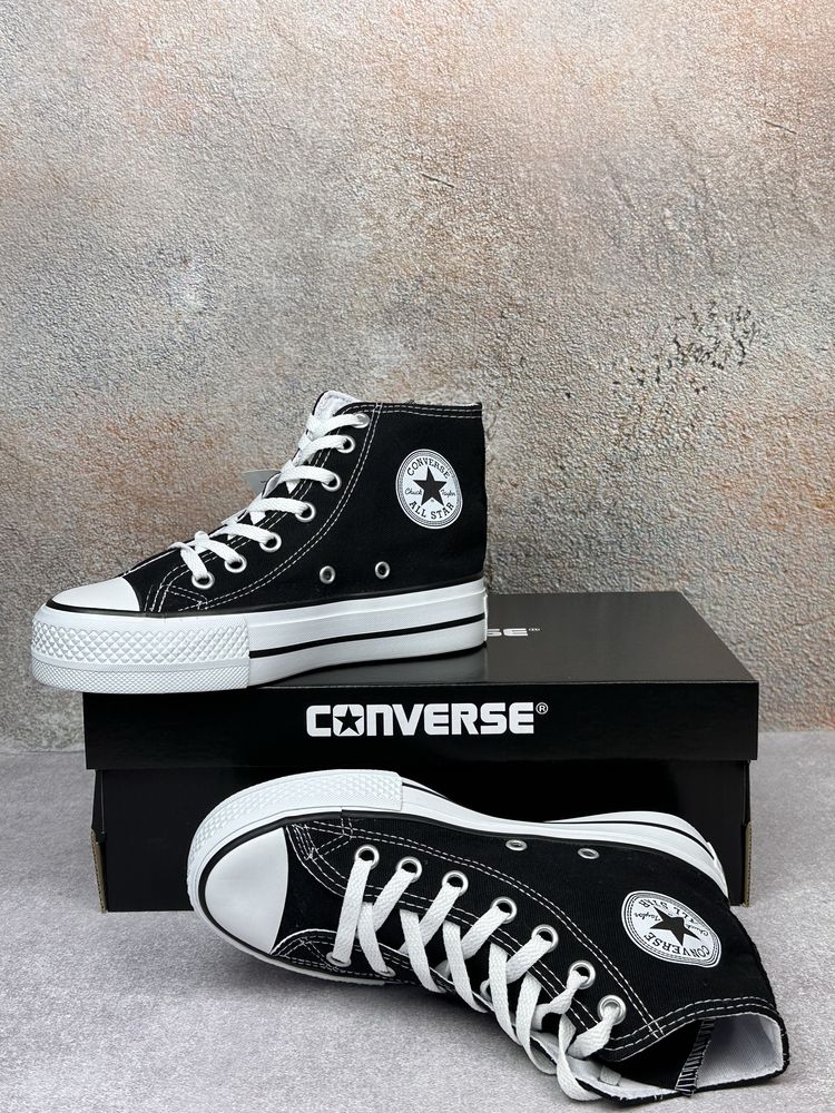 Жіночі Converse All Star на платформі Конверси олл стар висока підошва