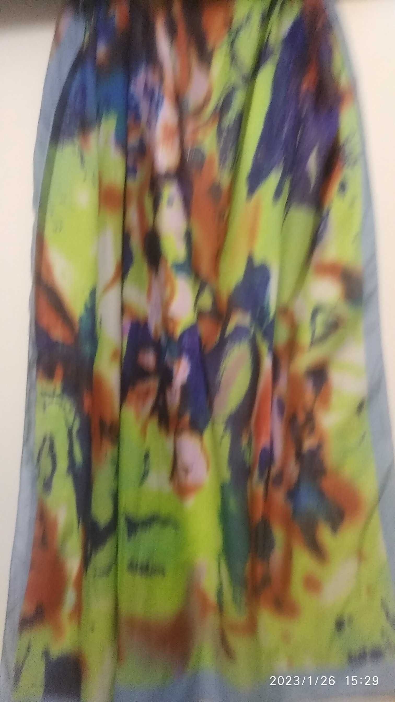 Накидка шарф парео легка полотняна яскрава тканина 1,5*1.0 м б\в