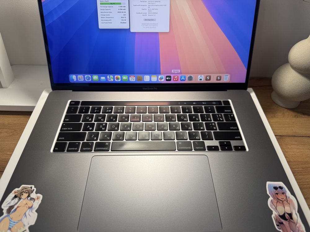 MacBook Pro 16 2019 6-Core i7 16GB 512GB Radeon 5300 4Gb 83%