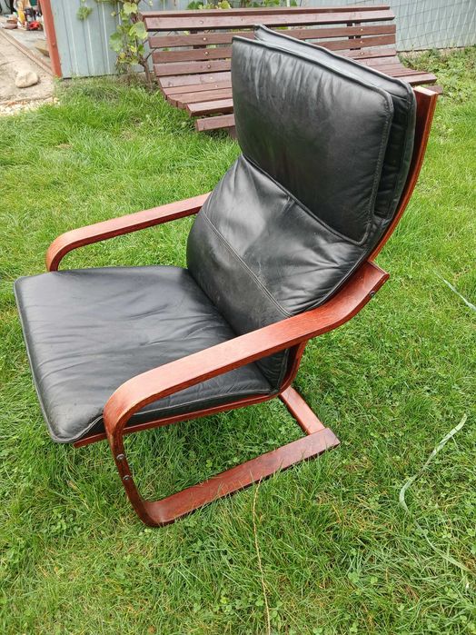 Fotel  z siedziskiem ze skóry naturalnej