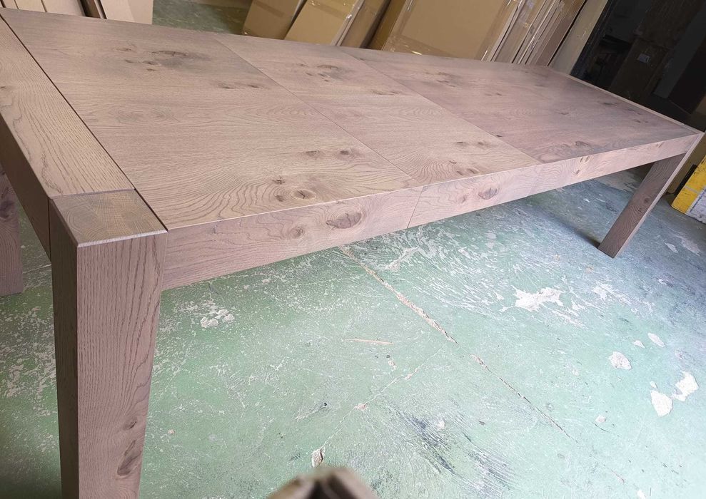 Duży stół  dębowy z sękami 90x180 + 2x50 rozkładany