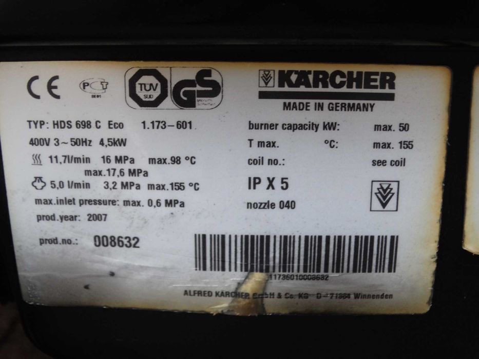 Myjka Ciśnieniowa Karcher HDS 698 C ECO * gorąca woda