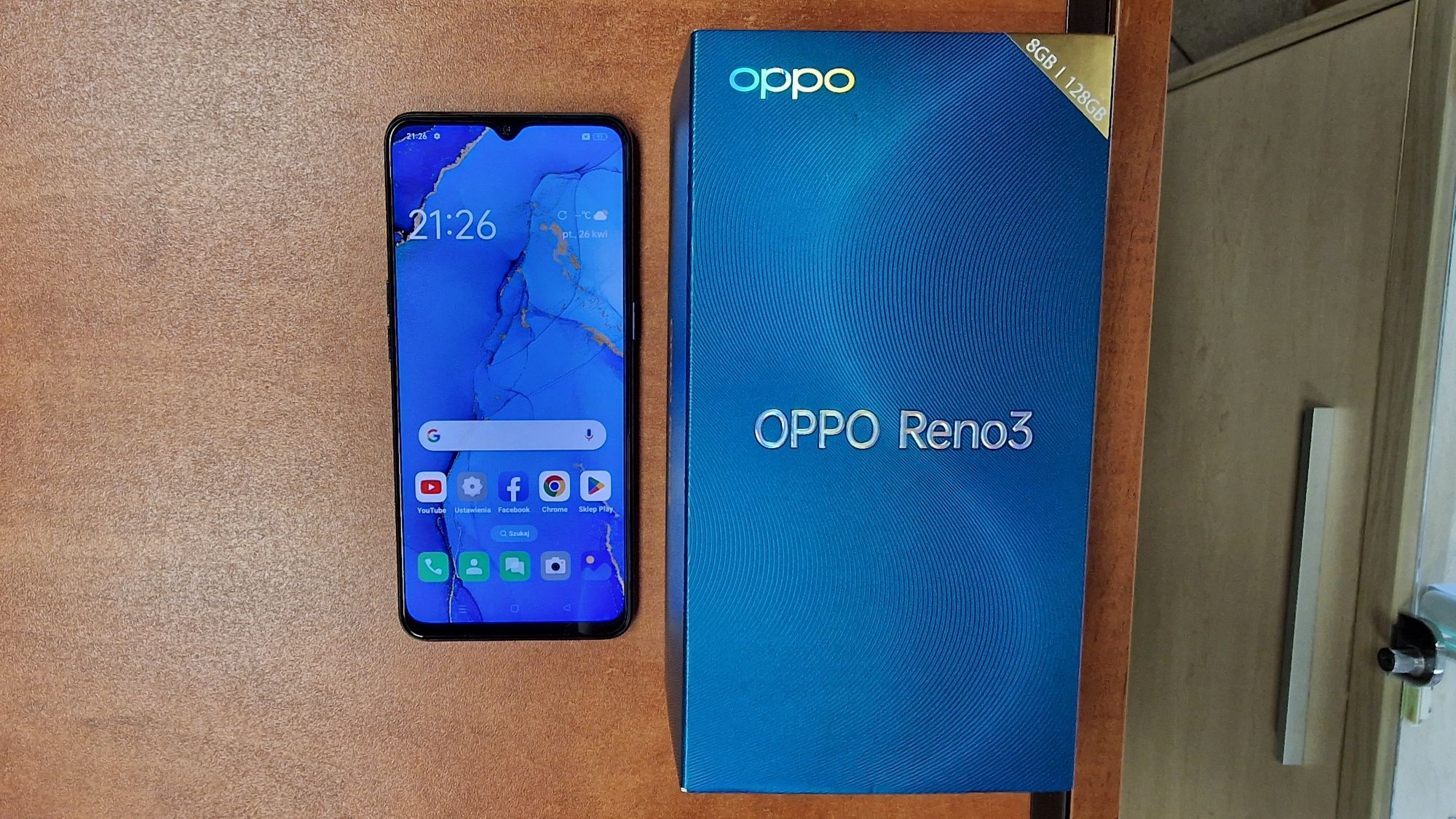 Oppo Reno 3 Dual Sim 128GB/8GB RAM niebieski, stan bdb