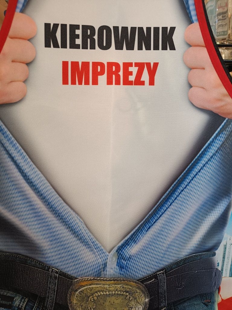 Fartuch kuchenny Kierownik imprezy, fartuszek nowy, na prezent