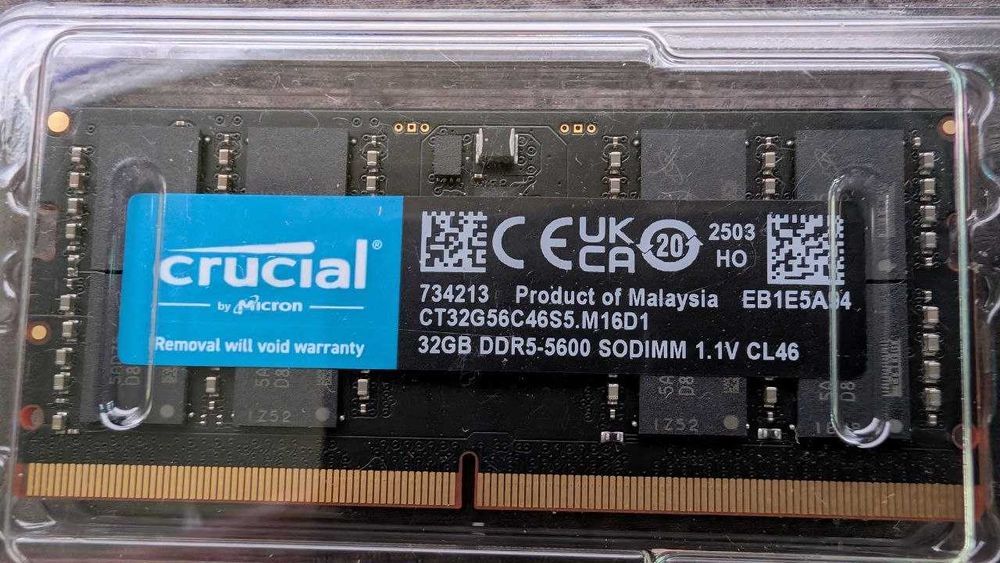 Пам'ять SODIMM DDR5 32Gb 5600 Crucial CT32G56C46S5