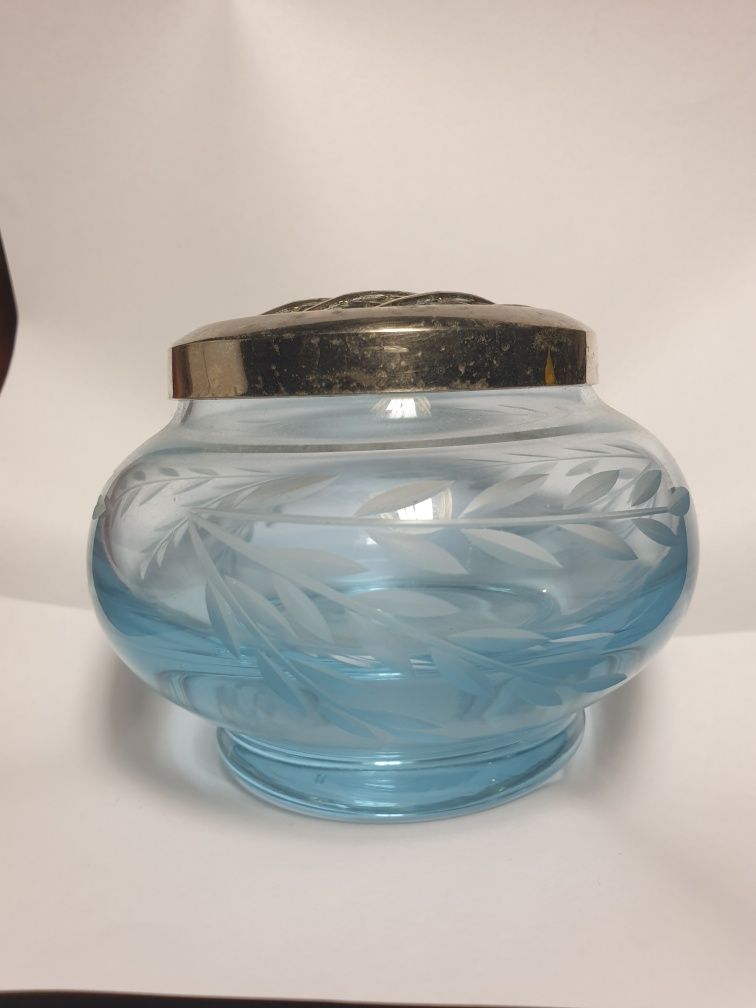 Vintage floreira - potpuri pote em vidro Alexandrite - muda de cor