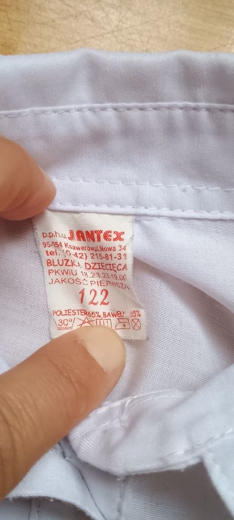 Biała koszula z krótkim rękawem 122