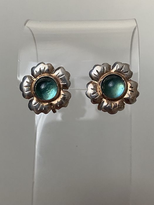 Серьги серебряные, Свердловский ювелирный завод, 875 проба, СССР.