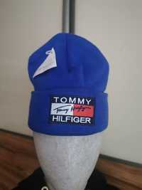 Nowa czapka damska/męska Tommy Hilfiger w kolorze chabrowym logo szyte