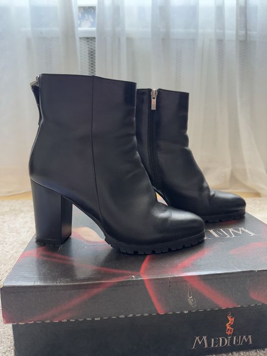 Шкіряні черевики, утеплення натуральна овчина, розмір 39