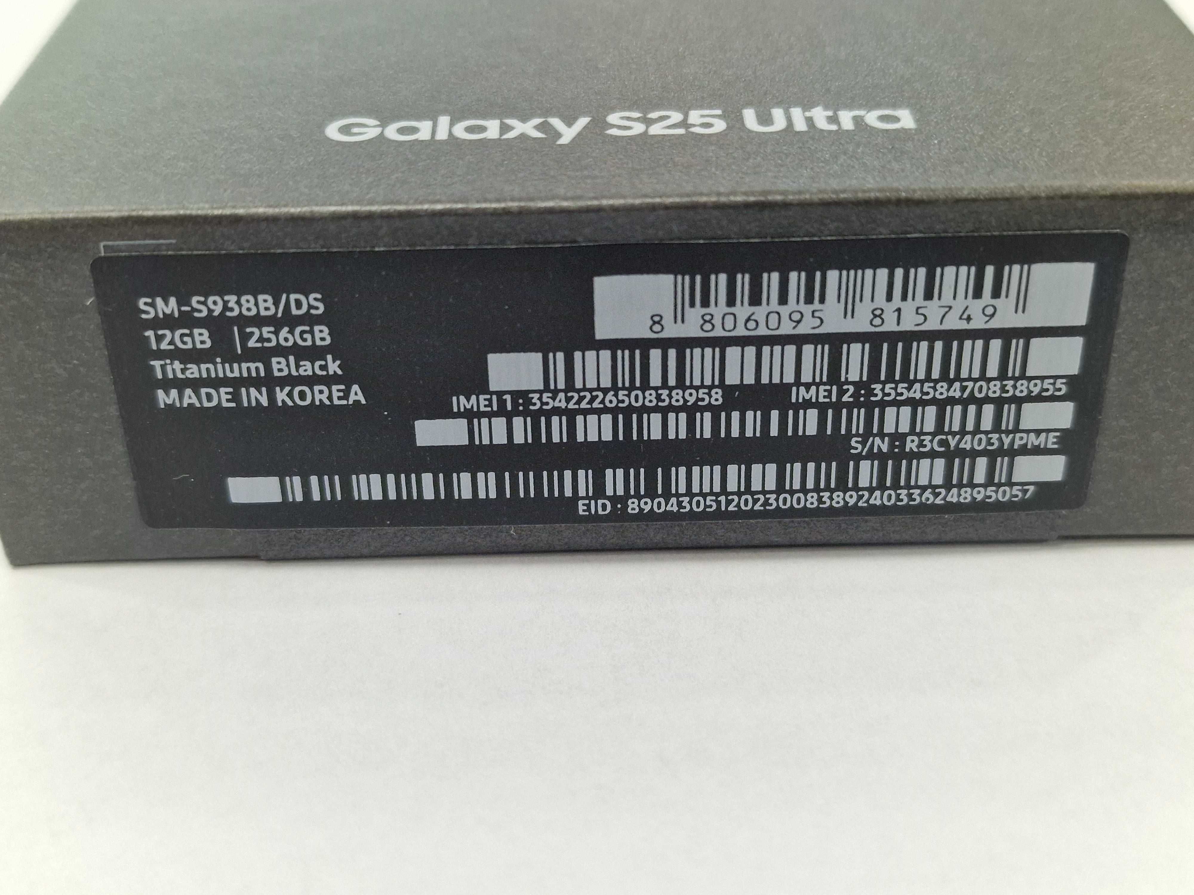 Samsung Galaxy S25 Ultra/ 12GB/ 256GB/ Titanium Black/ bez rat! GW24