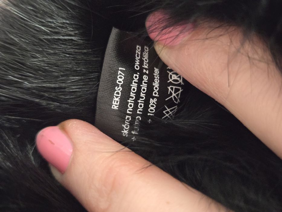 Skórzane rękawiczki z futerkiem z królika