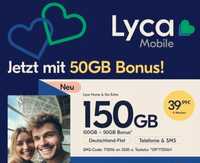 Lycamobile DE +49 SIM Karte Internet Home GO Extra 150GB Roaming 37GB