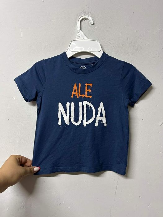 T-shirt bluzka koszulka chłopięca ale nuda 104 smyk granatowa krótki r