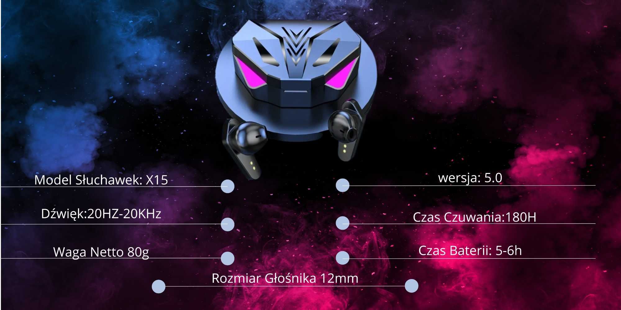 Słuchawki bezprzewodowe Bluetooth TWS X15