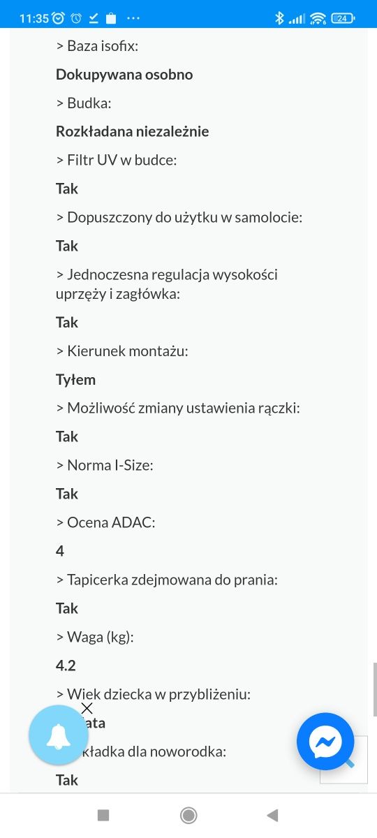Fotelik nosidło Cybex Aton M ISOFIX