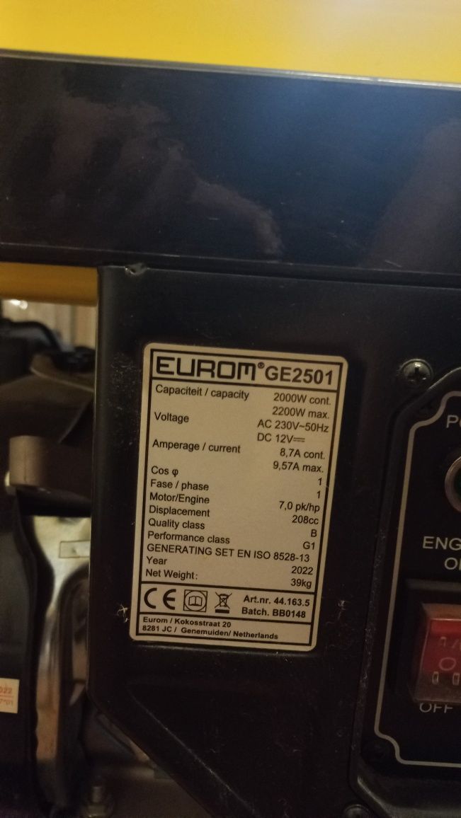Генератор eurom ge2501