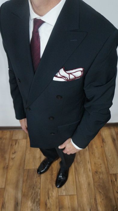 Garnitur Dwurzędowy Próchnik Wełna Rozmiar 48 Kolor Granatowy Głęboki