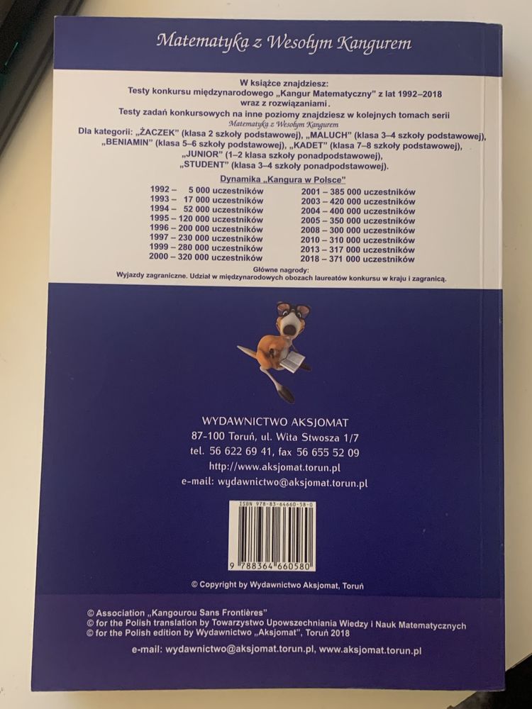 Książka Kangur Matematyczny Zadania