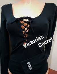 Victoria's Secret czarne sexy body r S