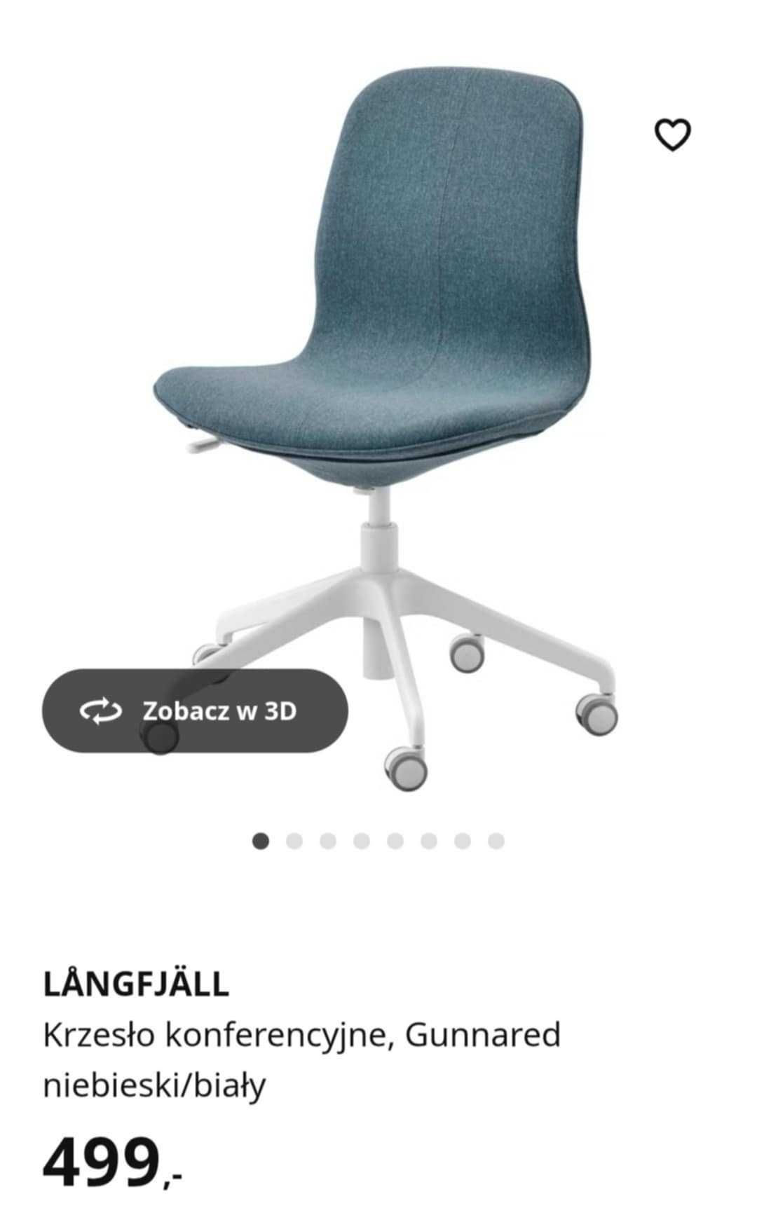Krzesło biurowe obrotowe, stan jak nowe, Langfjall Ikea