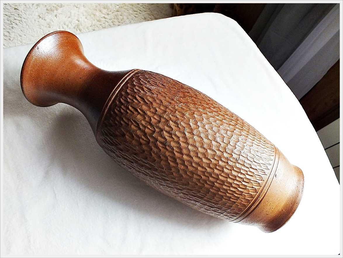 Wysoki wazon podłogowy gliniany / ceramika Duża Waza 47cm