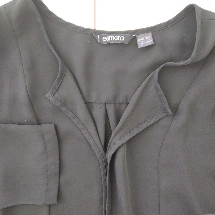 Bluzka koszulowa czarna mgiełka koszula oversize casual S 36 M 38 L 40
