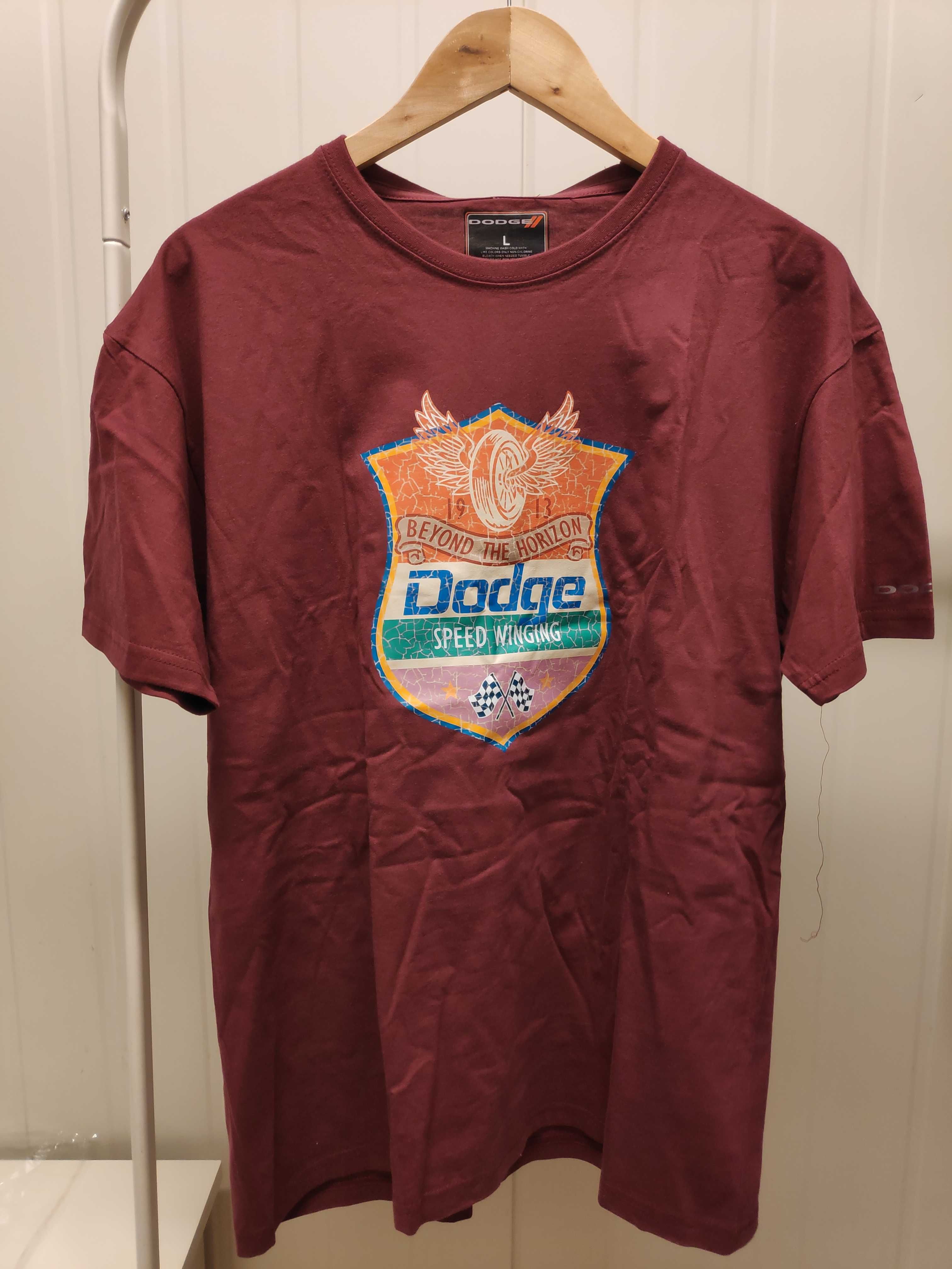 T-shirt Koszulka Dodge Oryginalna Rozmiar L Bordowa Czerwona Nowa