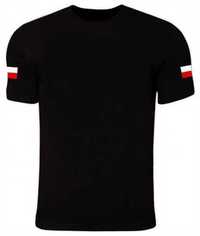 NOWA Koszulka/T-shirt emblematy FLAGI POLSKI (rozmiar M/L) czarna