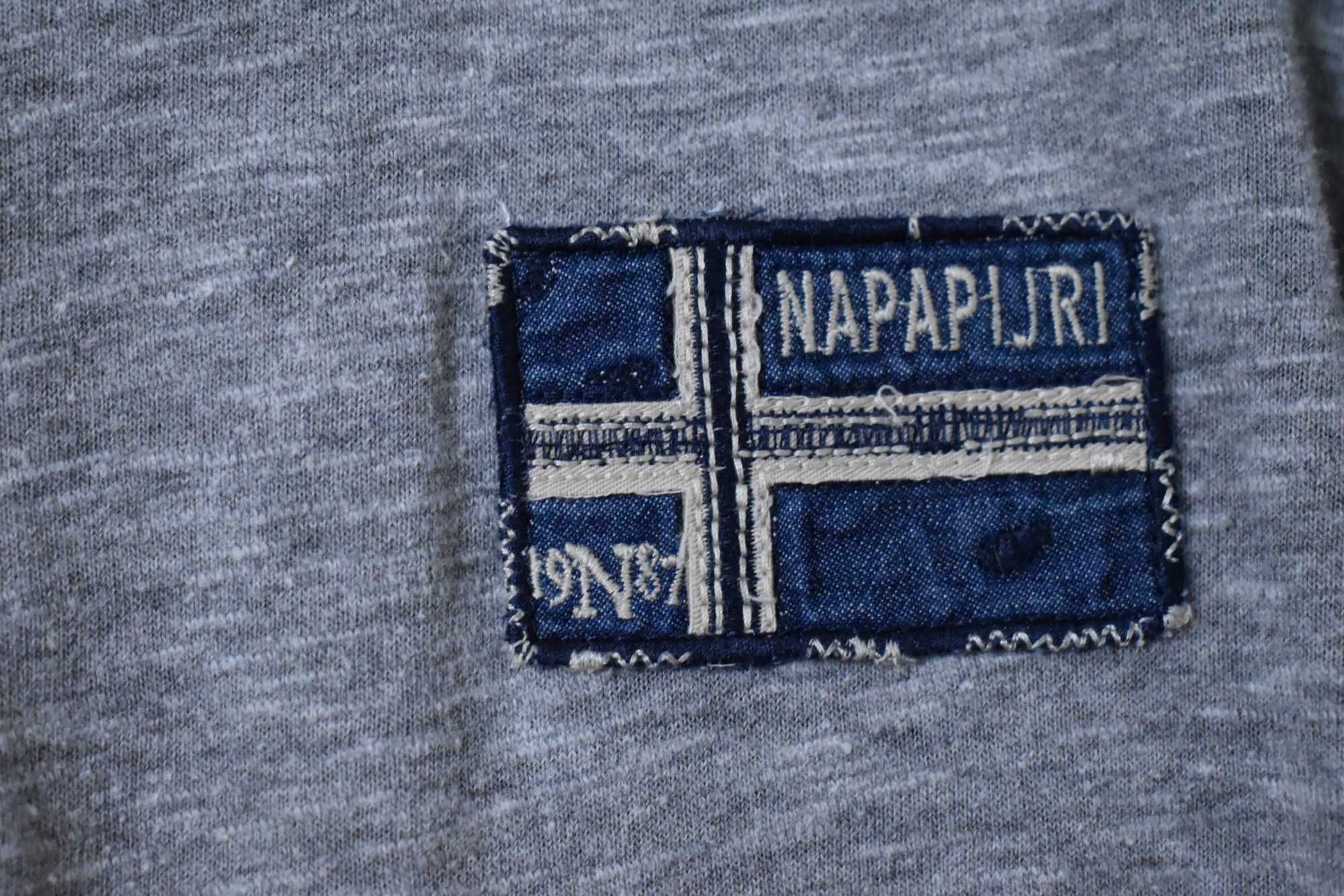 Napapijri szara lekka bluza Polo oryginał super stan XL
