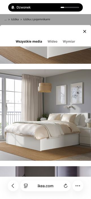 Łóżko ikea malm białe 160 cm