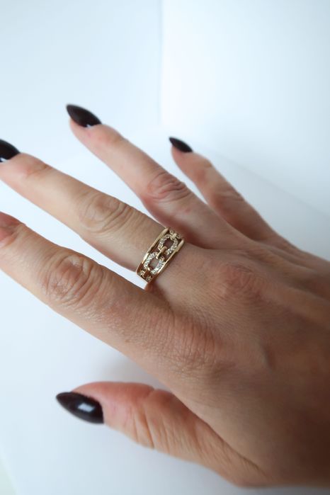 Złoty Pierścionek z Cyrkoniami | 13 | Proba Złota 585