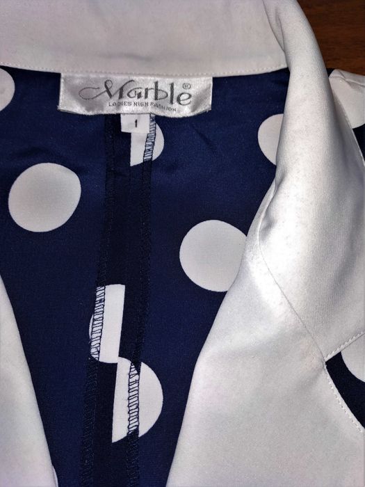 Платье женское  летнее синее в  горошек горох большой размер 60 б/у