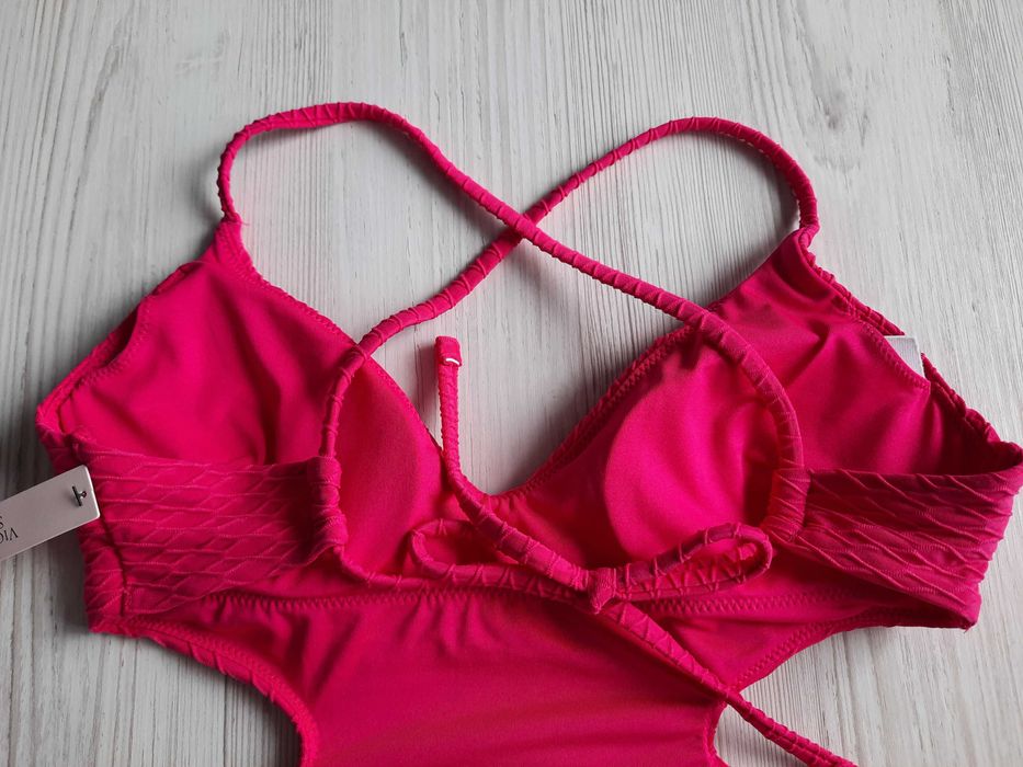 Розовый сдельный цельный купальник монокини Victoria's secret XS