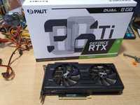 Видеокарта Palit RTX3060Ti Dual 8 Gb GDDR6 в отличном состоянии.