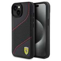 Etui Ferrari Perforated Waves Metal Logo do iPhone 15 / 14 / 13 6.1"