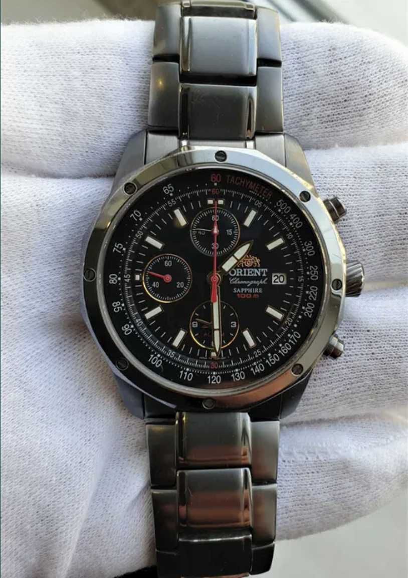 Чоловічий годиник Orient Chronograph 100m 41mm Alarm та Romanson