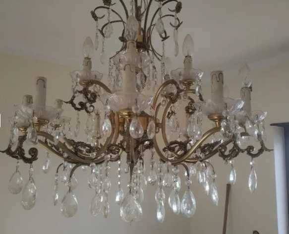 Candeeiro Lustre de Cristal | Candelabro Cristal Antigo