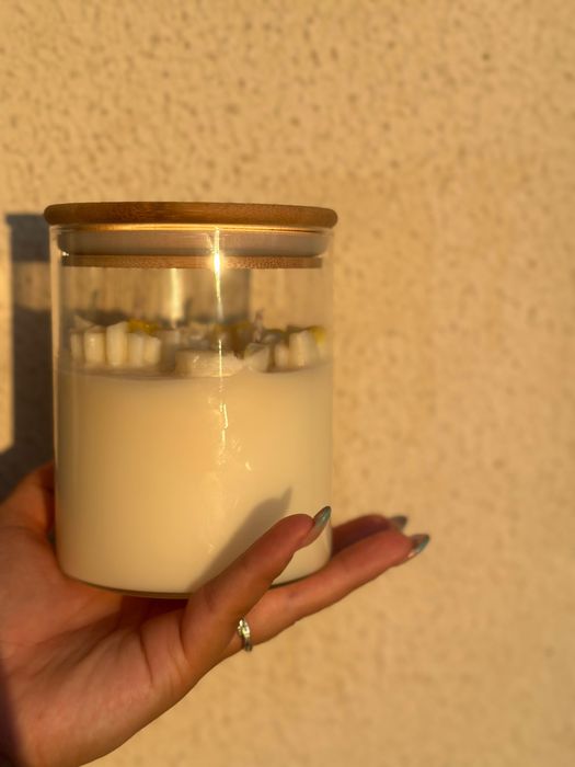 Vela artesanal de cera de soja