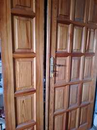 Drzwi drewniane sosnowe dwuskrzydłowe