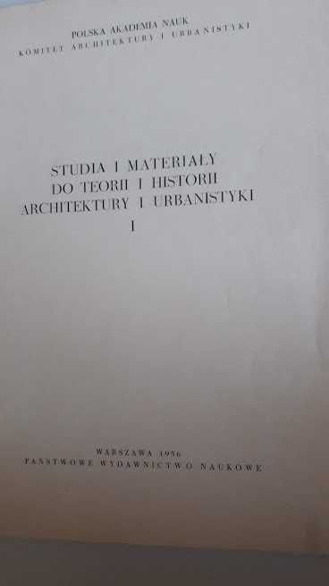 Studia i materiały do teorii i historii architektury i urbanistyk 1956
