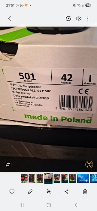 Sandały Obuwie robocze nr 42 + gratis
