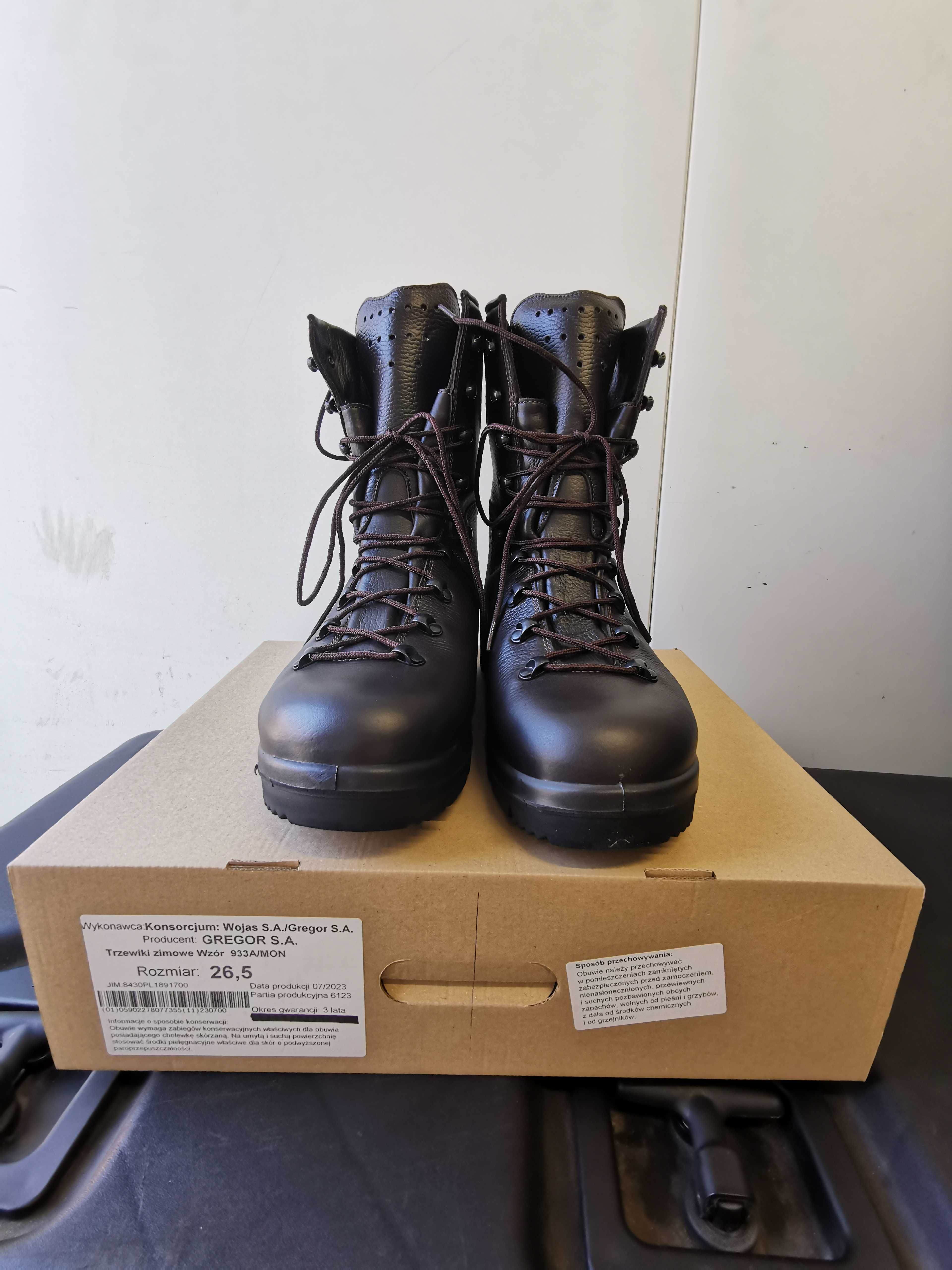 Buty wojskowe WOJAS/GREGOR zimowe brązowe 933A/MON rozmiar 41